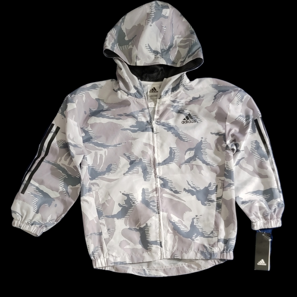 Boys Adidas Printed Camo Wind Jacket